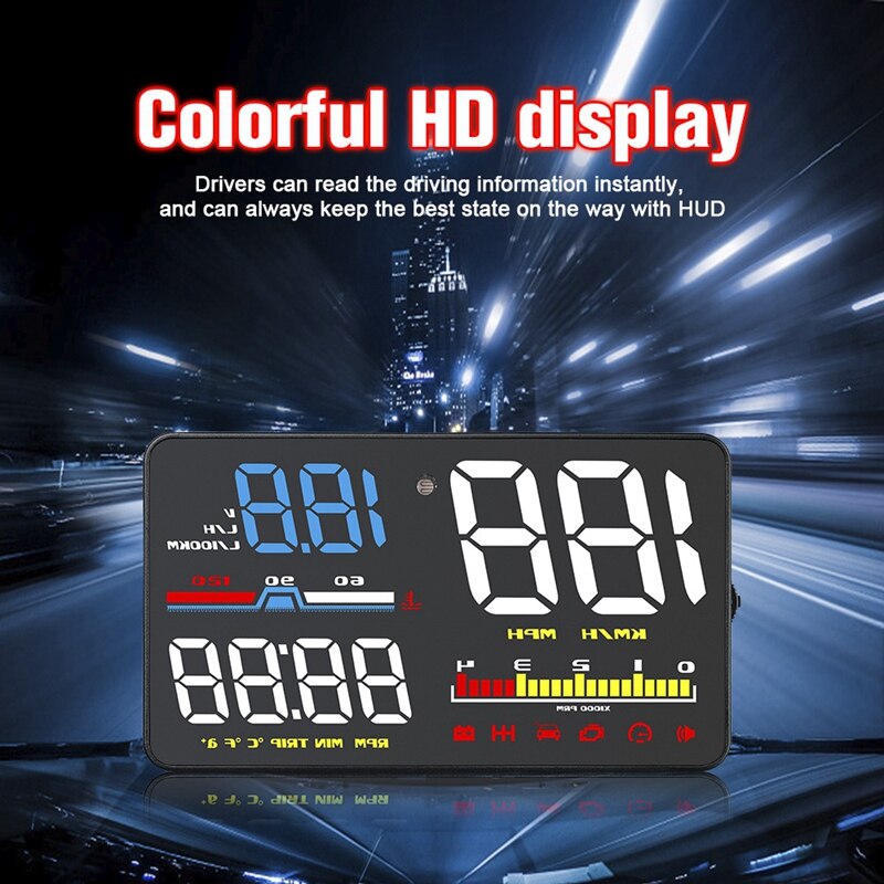 Car HUD Head-Up Display Auto HUD OBD2 Digital Speeeter Windshield Sn Projector D5000