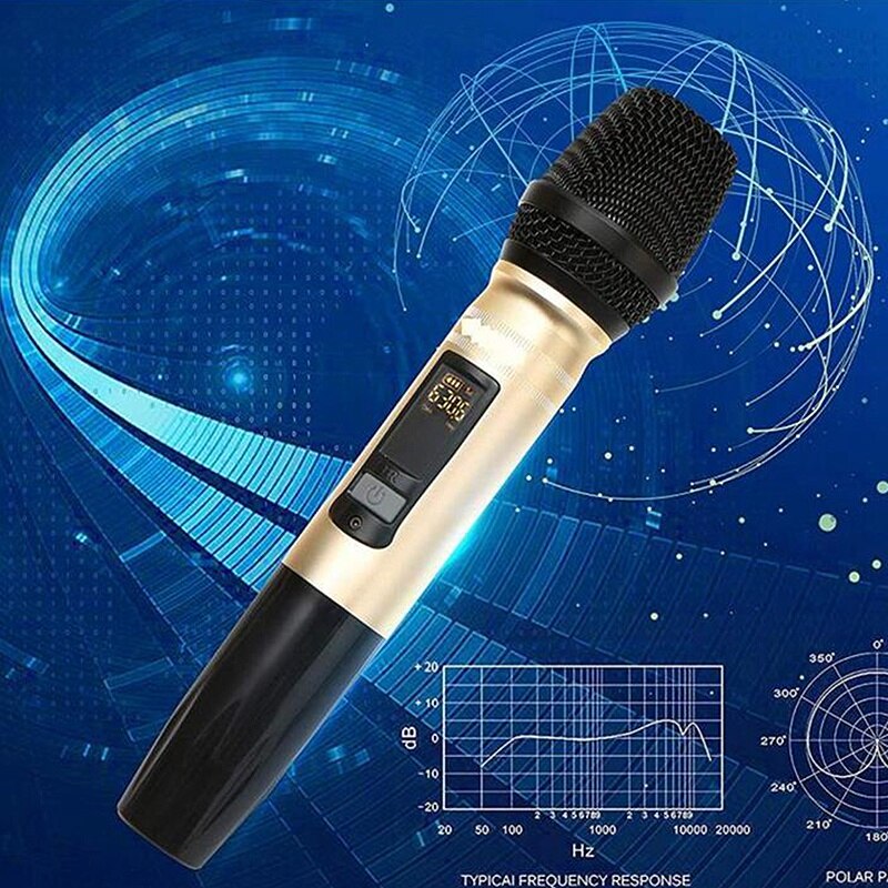 Ux2 Uhf Wireless Microphone System Handheld Led Mic Uhf Speaker With Portable Usb Receiver For Ktv Dj Speech Amplifier Recording