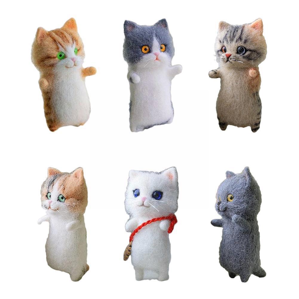 Non-finished Wool Felt Needle Poked Kitting Diy Cute Handmade Decor Wool Pets Toy Package Felting Animal W0q0