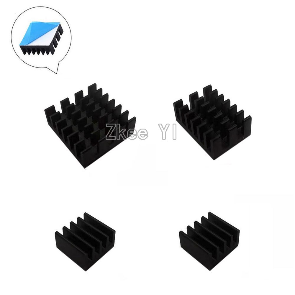 4 stuks Voor Raspberry Pi 4B Aluminium Heatsink Radiator Cooler Kit voor Raspberry Pi 4: Black