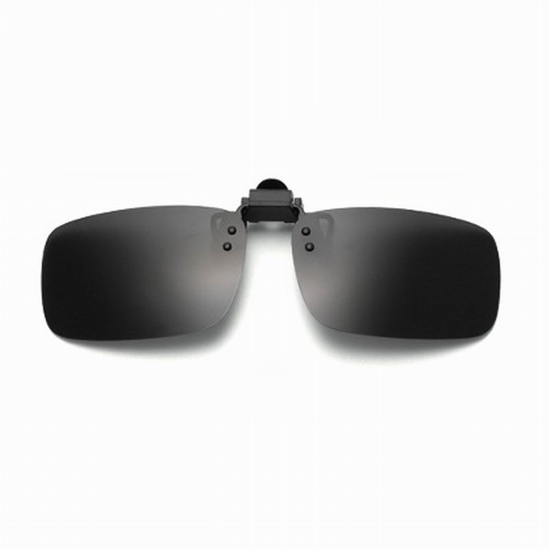 Super lys kun 6 gram pc solbriller med klip anti-uv polariseret tilføje på briller som nærsynethed: Mørkegrå / L