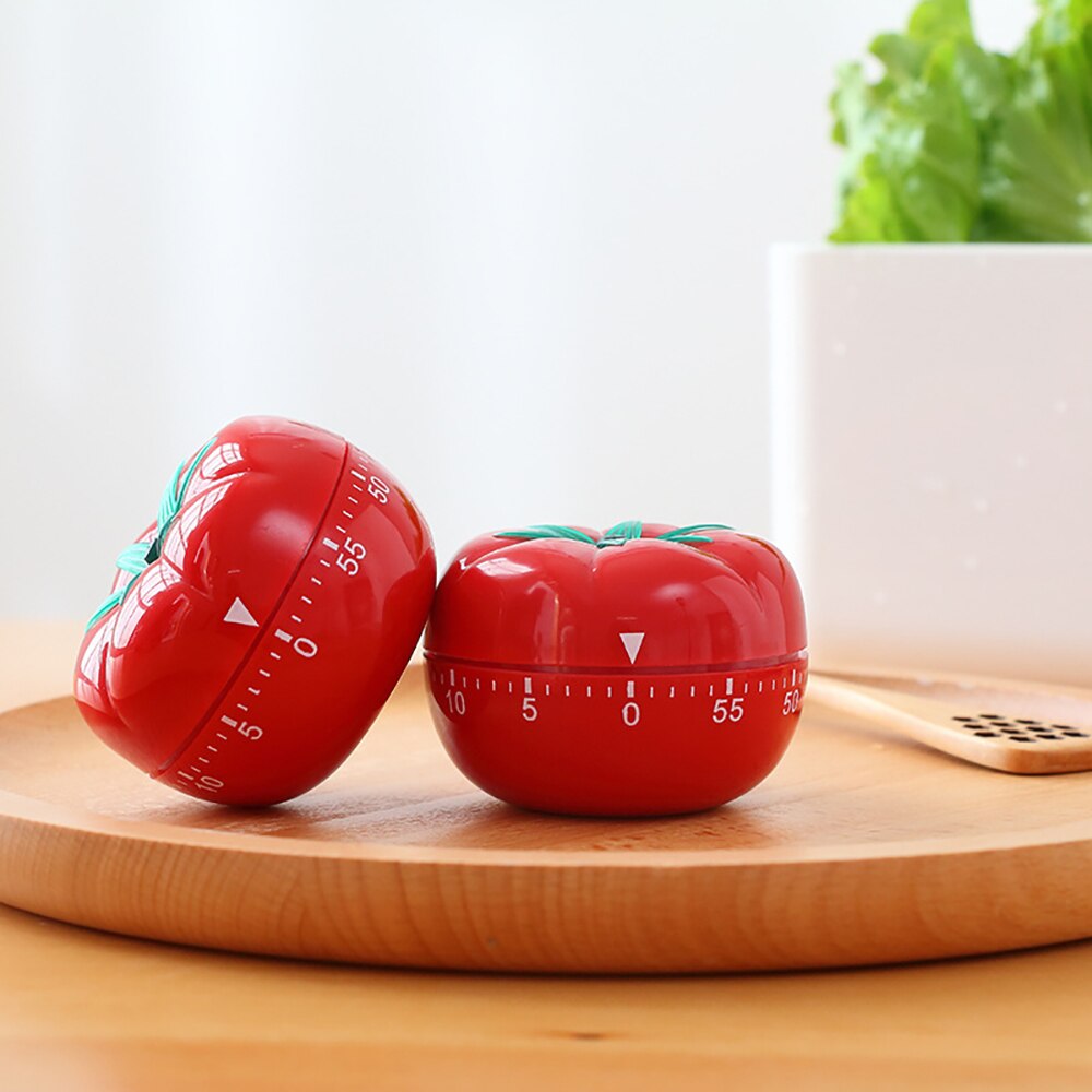 Temporizador de tomate duradero, cronómetro mecánico de cocina con forma de tomate, cuenta atrás, recordatorio, alarma, 1-60min