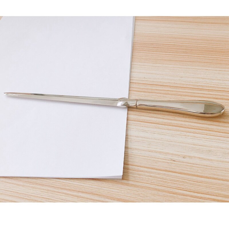 2- pak brevåbner metal kuvert åbner kniv, papir skære kniv, forniklet , 9 inches, sølvfarvet