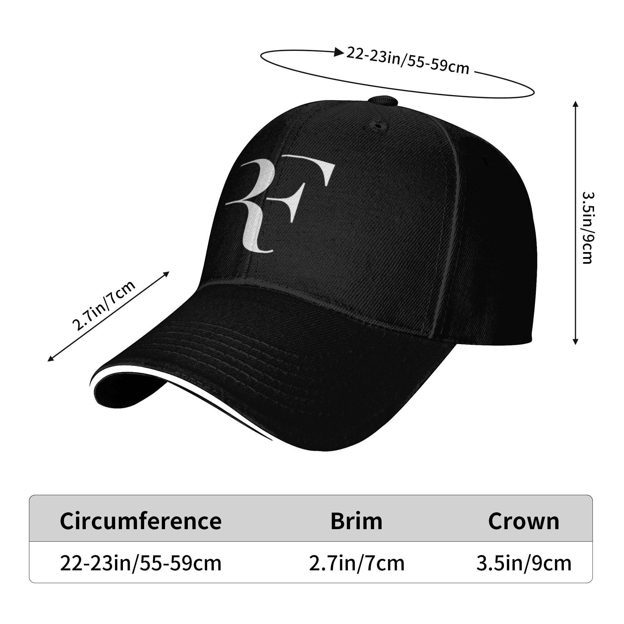 RF Roger Federer Style Sandwich Cap Adult Sport
Baseball Cap Sandwich Hat Adjustable Snapback Caps Sun Hats Summer Caps