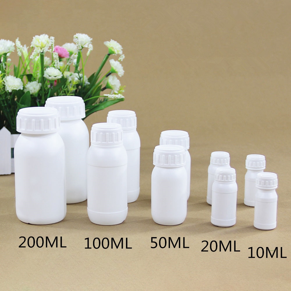 10 ML, 20 ML, 50 ML, 100 ML, 200ML plastic fles met schroefdop hoge barrière container voor reagens oplosmiddelen 1PCS