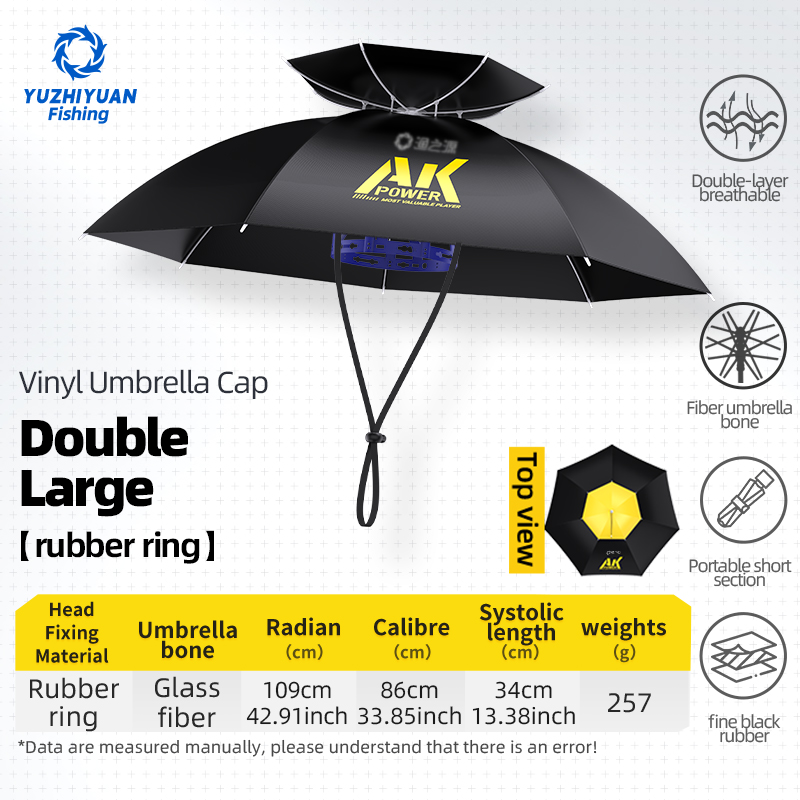 Paraguas plegable portátil, sombrero UPF 50+, protección UV, paraguas manos libres, 7 costillas, impermeable, para pesca y jardinería: Marfíl