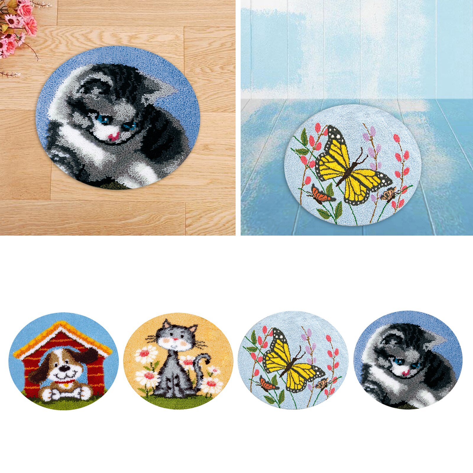 DIY Crochet Yarn Kits Needlework Latch Hook Kit 15 x 15 inch Latch Hook Kit