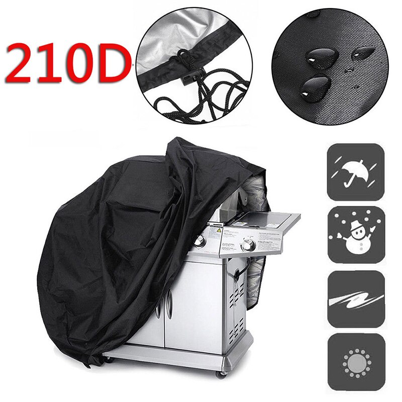 draussen Schwarz Wasserdicht BBQ Abdeckung Weber schwer Pflicht Grill Abdeckung Schutz Runde Rechteck Grill Grill-Grill BBQ Zubehör