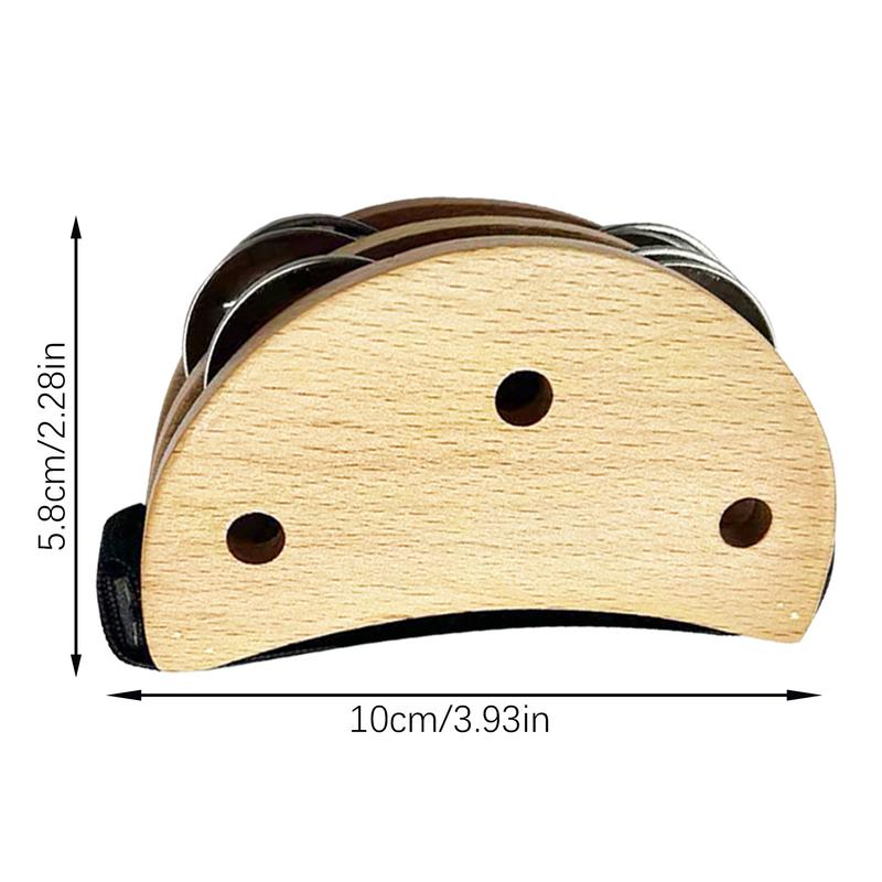 Feet Tambourine Wooden Small Foot Tapping Tambourine Metal Jingle Bell Foot Percussion Shakers Foot Drum Set For Guitar Drum