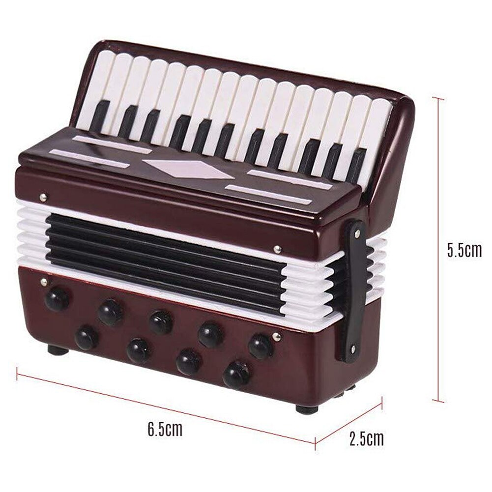 Mini Accordeon Model Prachtige Desktop Muziek Instrument Decoratie Ornamenten Muziek Met Storage Case