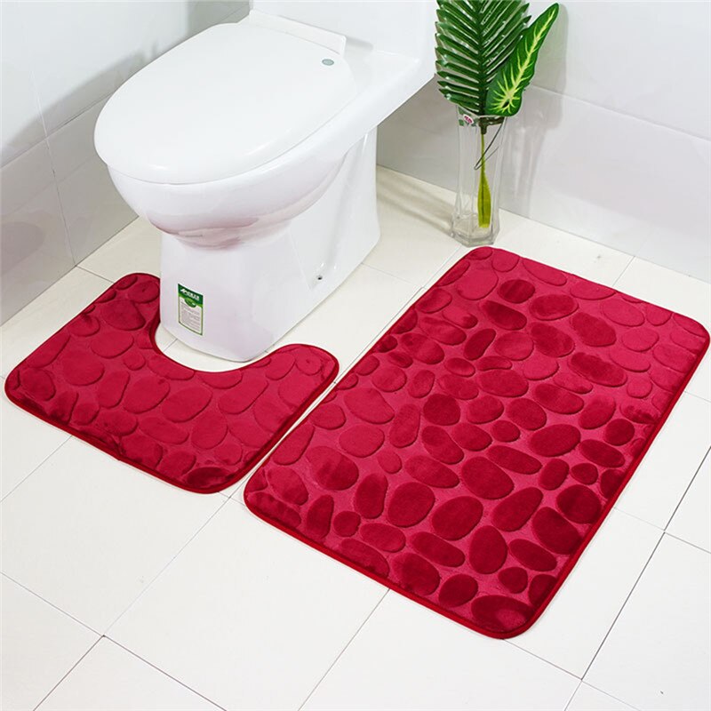 2 stuks Anti-Slip Badmat Badkamer Tapijt Tapijt Set Flanellen Keuken Badmat Tapijt Badkamer Wc Tapijt Wasbare toilet Tapijt