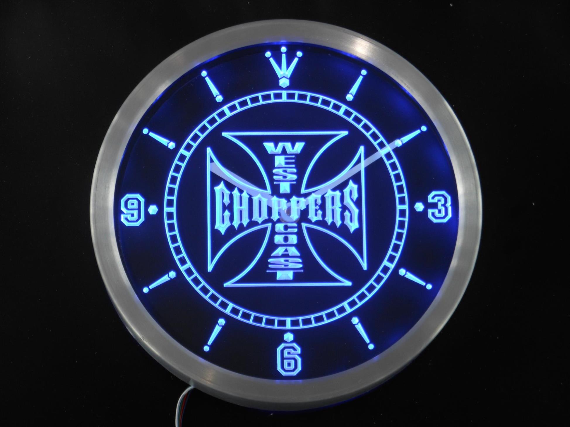 nc0179 West Coast Choppers Bike Neon Light Signs LED Wall Clock