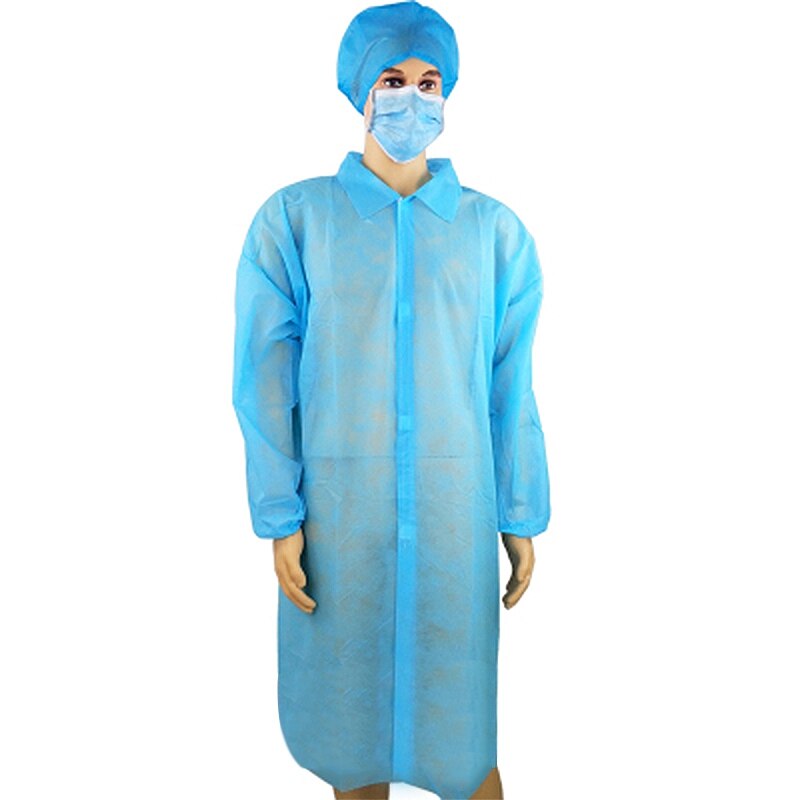 Monos impermeables no tejidos a prueba de polvo ropa de trabajo de fábrica para mujer traje de trabajo lavable de talla grande protección para ropa: Blue