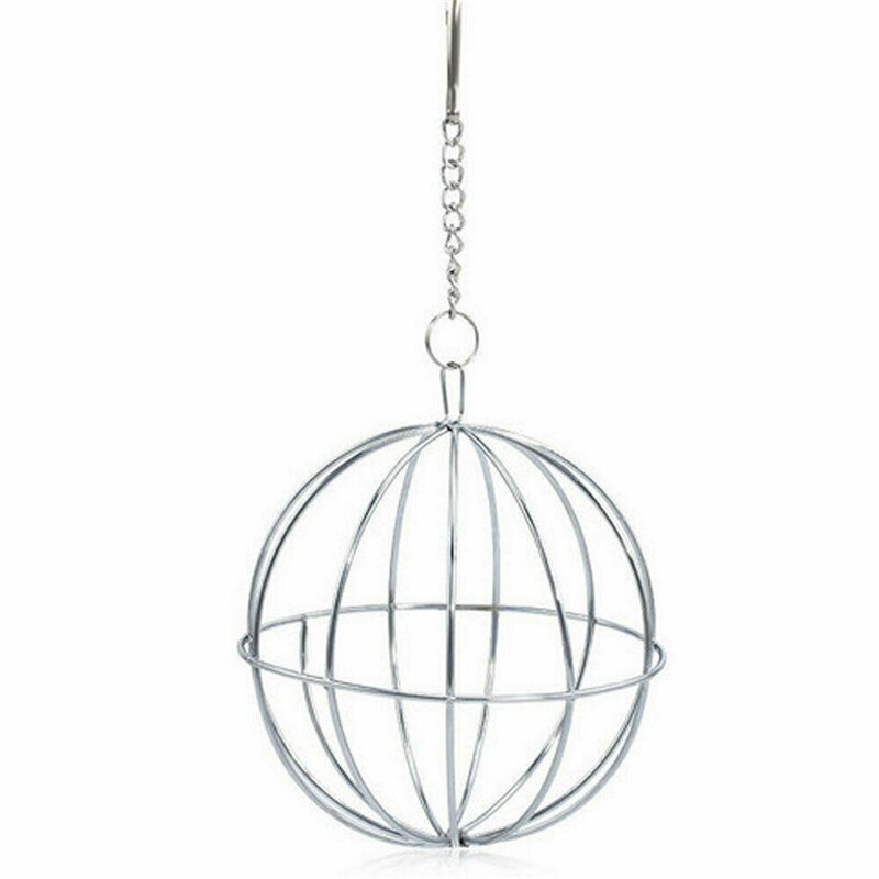 Metal Sphere Feed Dispense Exercise Hanging Hay Ball Guinea Pig Hamster Rabbit Herbivores Pet Feeding Exercise Toy 8CM