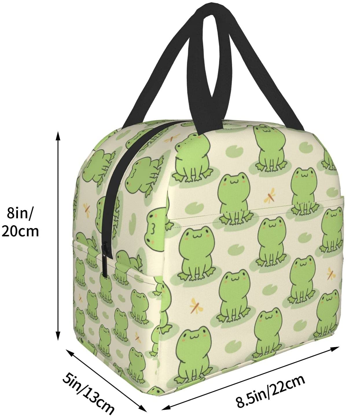 Funny Cute Frog Animal Lunch Bag Travel Box Work Bento Cooler Reusable Tote Picnic Boxes Insulated Shopping Bags for Women Men