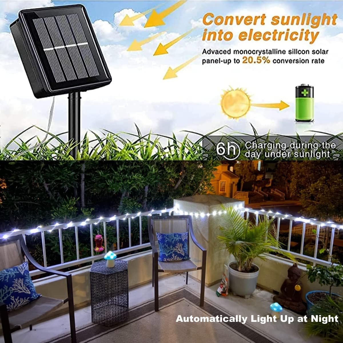Outdoor Solar Tube Touw Led Licht Kerst Tuin Decoratie Fairy Lichtslingers 22M/12M/7M bruiloft Led Guirlande Lamp