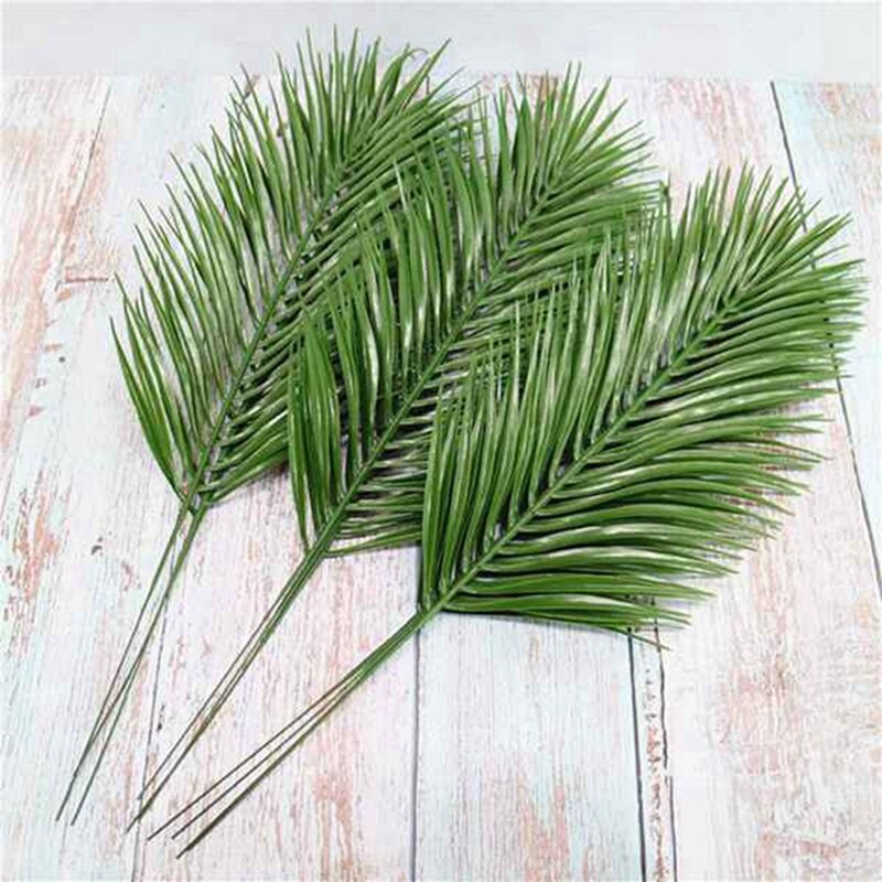 24 pçs folhas de palmeira artificiais plantas falso palmeira fronds tropical grandes folhas de palmeira vegetação planta para folhas festa havaiana