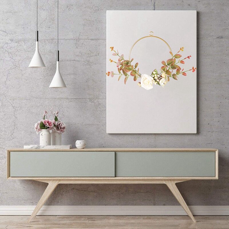 Bloemenkrans, metalen hangende kunstmatige eucalyptuskrans voor deurdecoraties, bruiloften, feesten en huisdecoraties