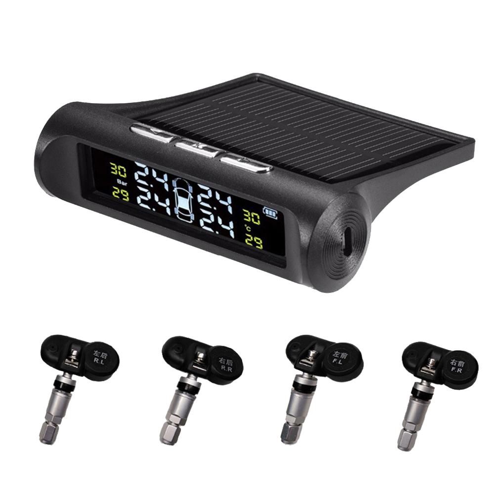 RV Car TPMS Tire Pressure Alarm Monitor System Solar Powered External Built-in Sensor Temperature Alert Auto Security Alarm Syst: Built-in Sensor