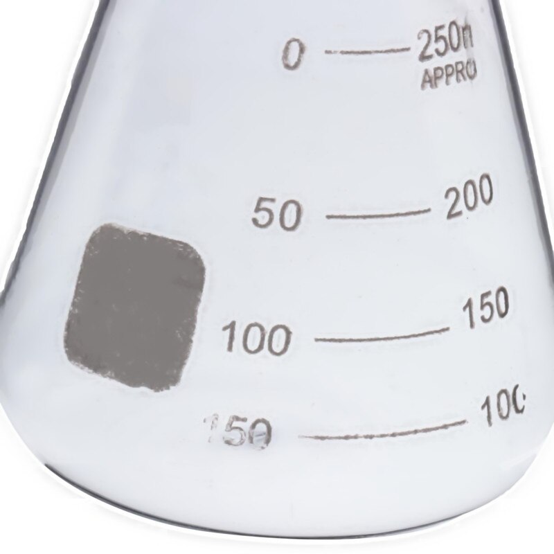 250ml Transparent Lab Conical Flask Glass Scientific Glass Erlenmeyer Flask Safe Glassware Laboratory School Research Supply