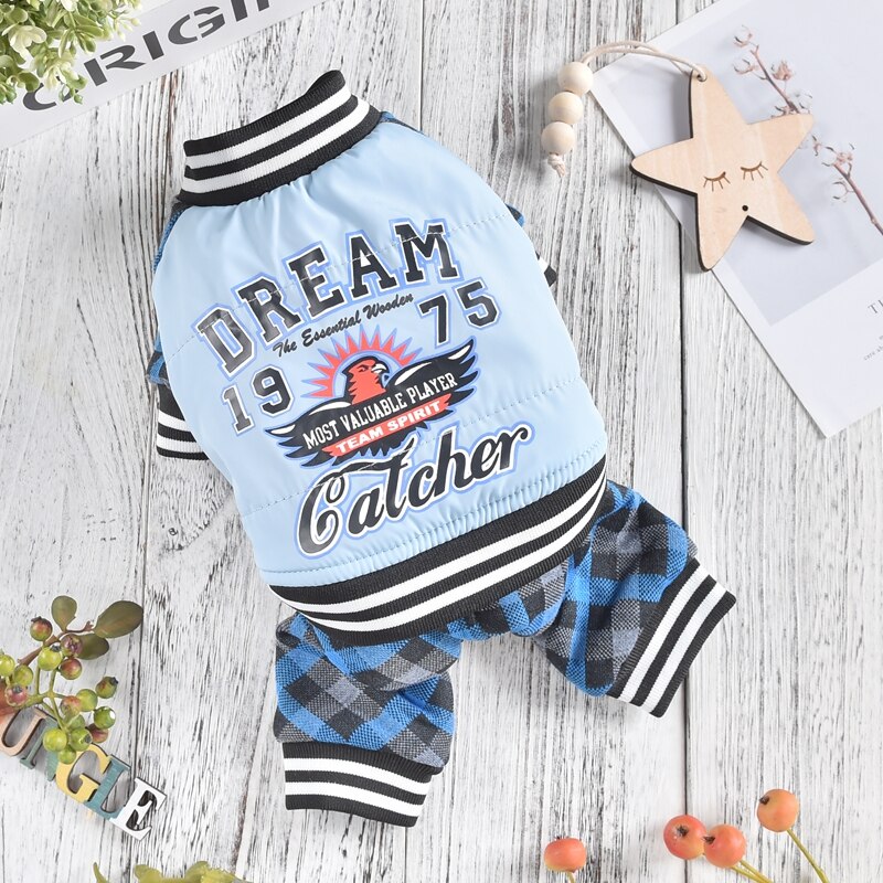 Calça xadrez para cachorro, fantasia macia para camisa de inverno, quatro pernas, roupa para gato de estimação, cachorros pequenos, acessórios para pets: Blue / L