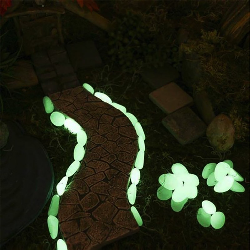 25/50pcs Glow in the Dark Garden Pebbles Glow Stones Rocks for Walkways Garden Path Patio Lawn Garden Yard Decor Luminous Stones