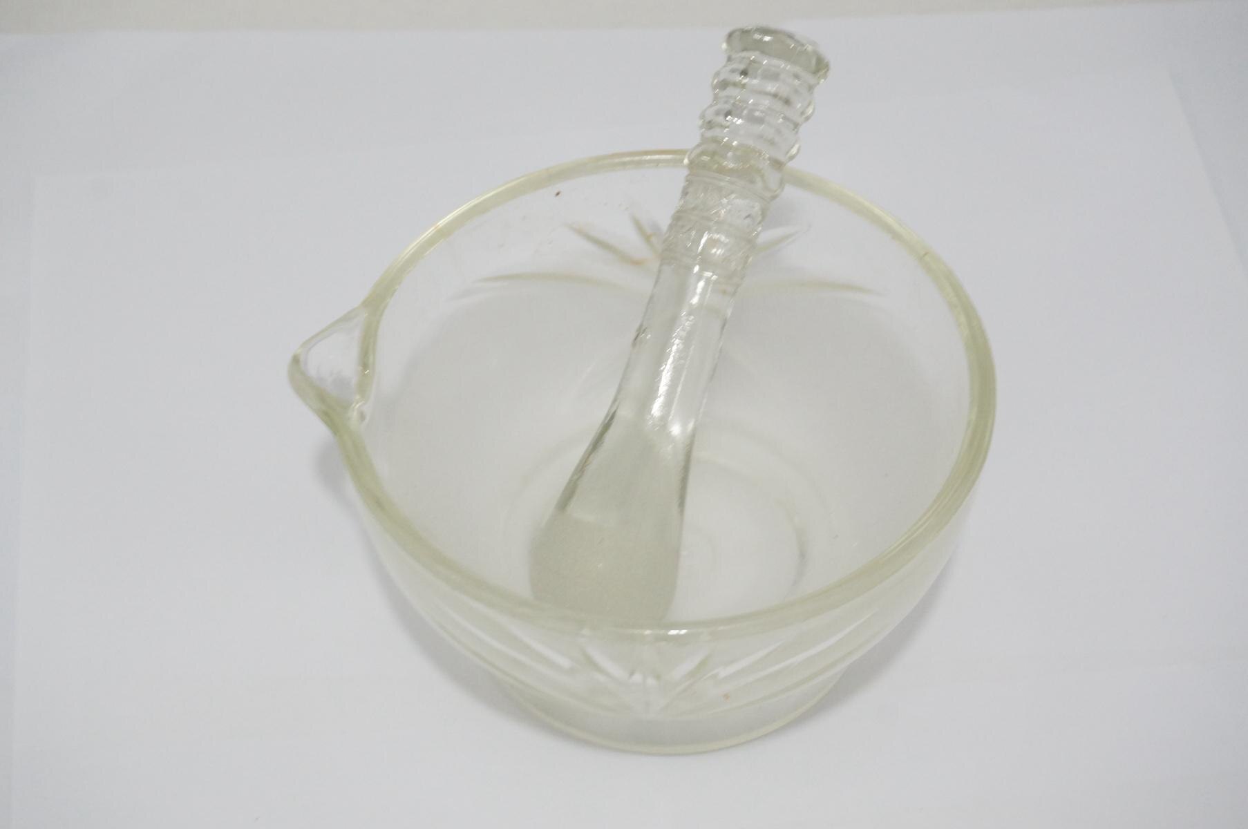 Mortero de vidrio con patas de 120mm, juego de cuencos de mezcla, herramientas de laboratorio, mortero de vidrio