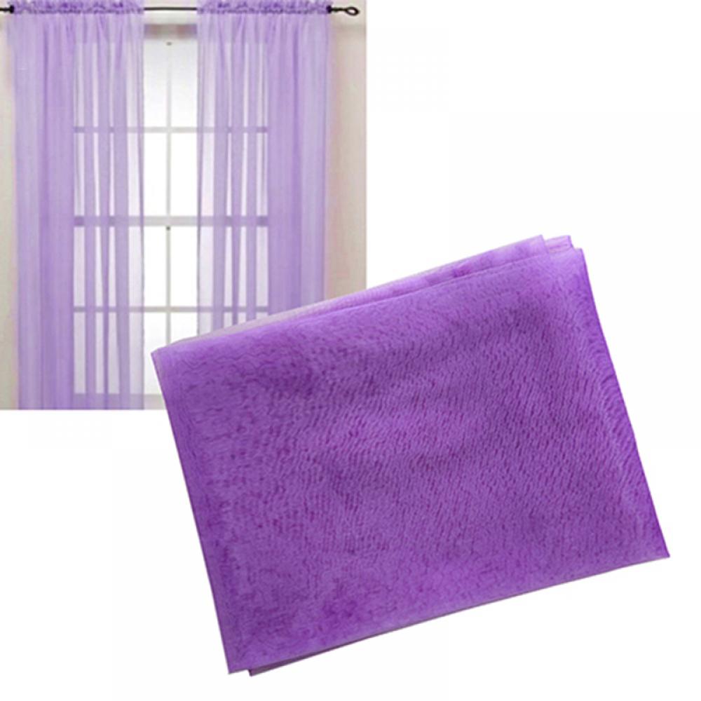 16 colori filato di vetro trasparente finestra mantovana tende bianche trasparenti soggiorno telecamera da letto finestra voilà tenda di tulle sulla asta: Viola