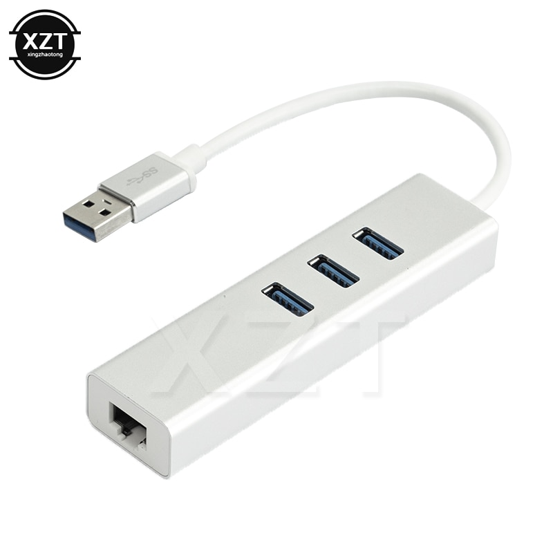 USB 3.0 Ethernet Adapter met 3 Poorten USB 3.0 HUB rj45 Gigabit Ethernet Lan 10/100/1000 Mbps netwerkkaart voor Macbook Laptop