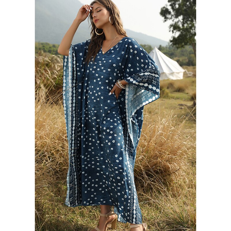 Plus size Beach Cover up Robe De Plage Bathing Suit Women Boho Dress Cover -ups saida de praia Pareos Beach Bikini Cover up