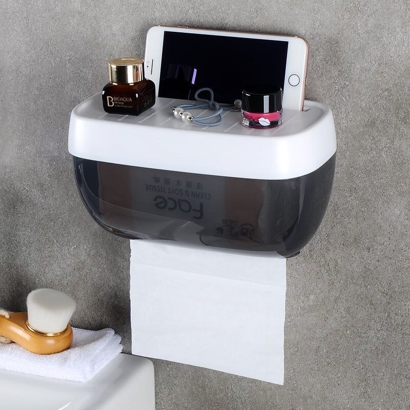 Toilet Tissue Box Toilet Paper Rack Paper Extraction Chart Drum Bathroom Kitchen Waterproof Toilet Paper Storage Shelf Hole Punc