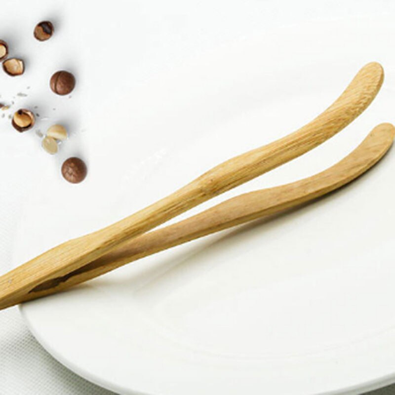 Hyödyllinen kiiltävä bambu ruoanlaitto pihdit ruokatyökalu salaatti pekoni pihvi leipä kakku puinen klipsi koti keittiövälineet