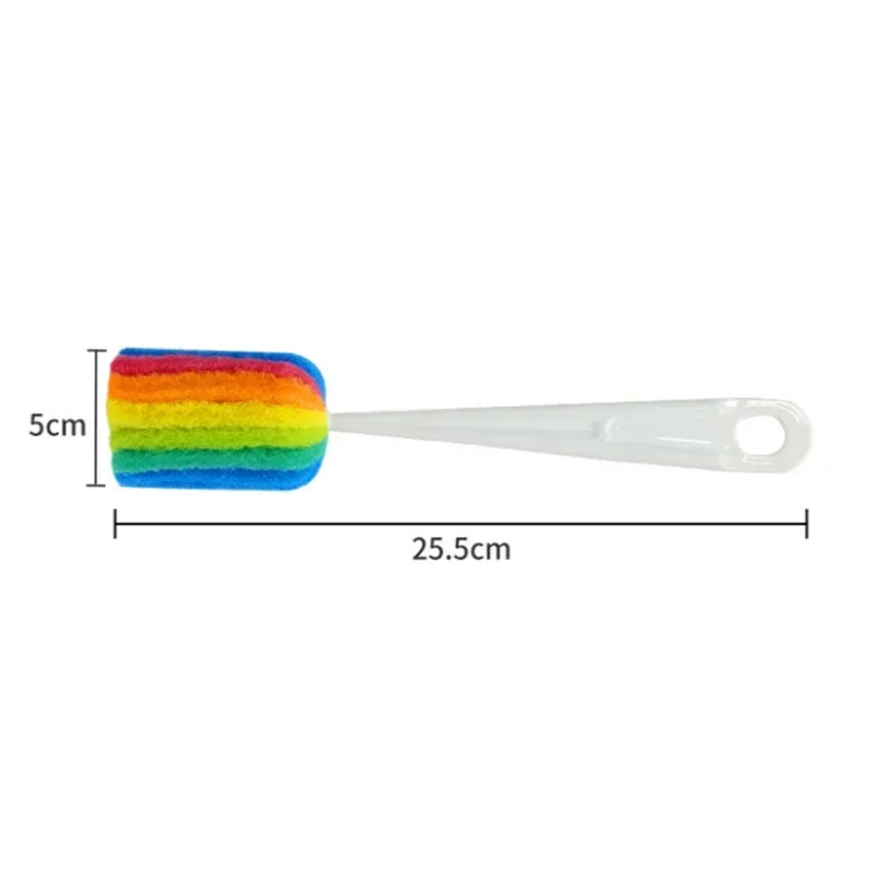 Semplice biberon spazzola pulita manico lungo spazzola colorata in spugna spazzola per tazza d&#39;acqua per uso domestico accessori per la pulizia della casa