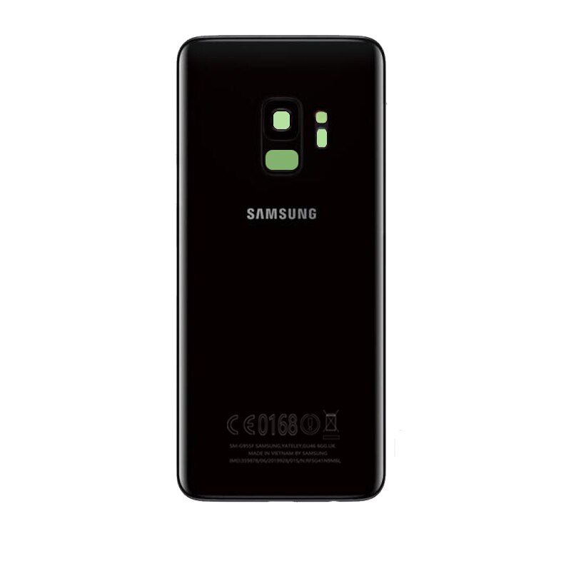 Oryginalna tylna szyba do SAMSUNG Galaxy S9 G960 G960F/S9 + S9 Plus G965 G965F pokrywa baterii obudowa na tył telefonu z obiektywem aparatu: S9 Black