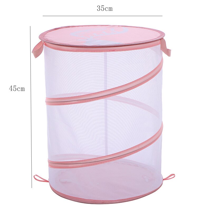 Nordic Style Folding Laundry Basket Waterproof Cloth Bucket Mesh Storage Basket Bin Toy Basket Bucket Organizer Large Capacity