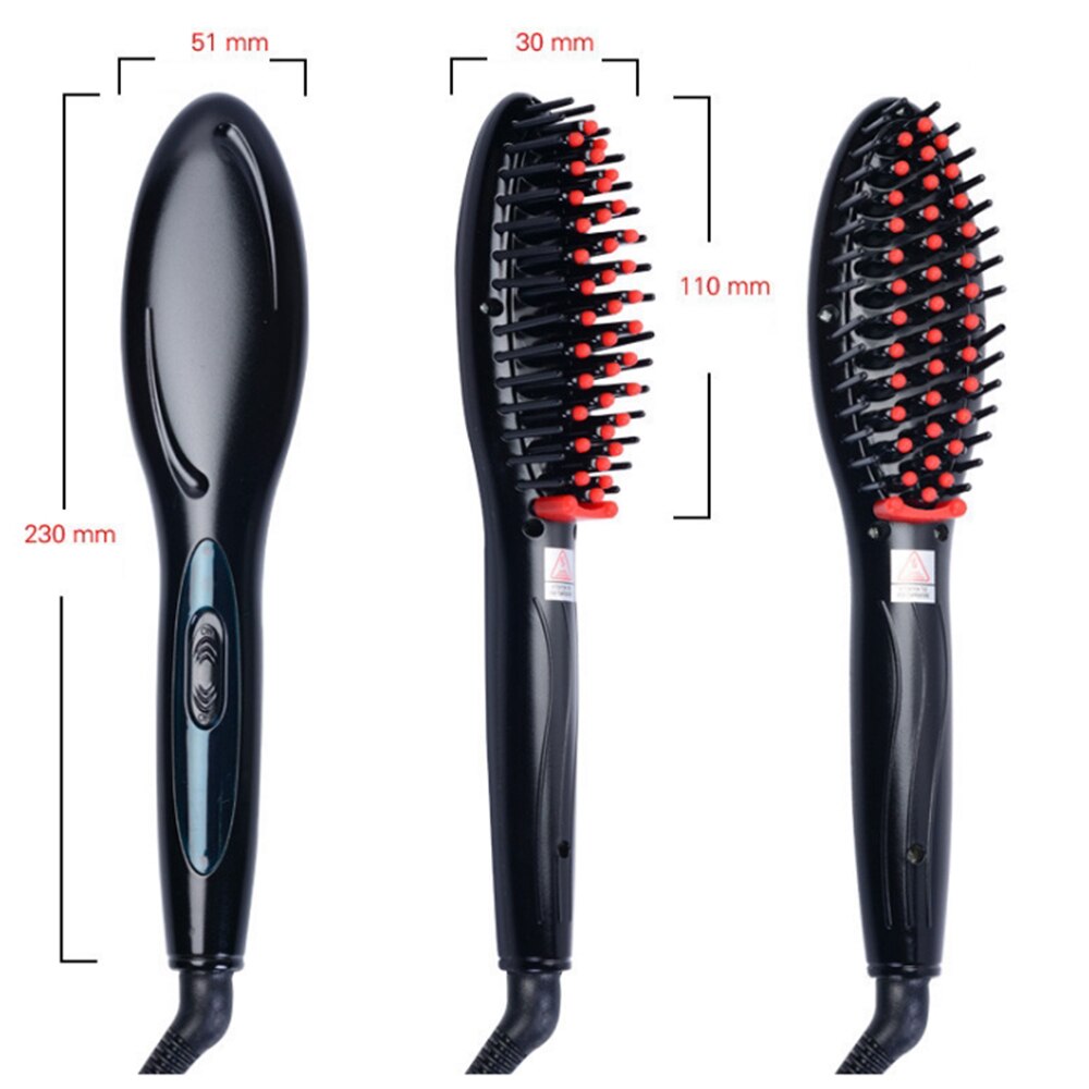 Hottest Ceramic Electric Hair Straightening Brush Hair Straightener Comb Girls Ladies Wet & Dry Hair Care Styling Tools