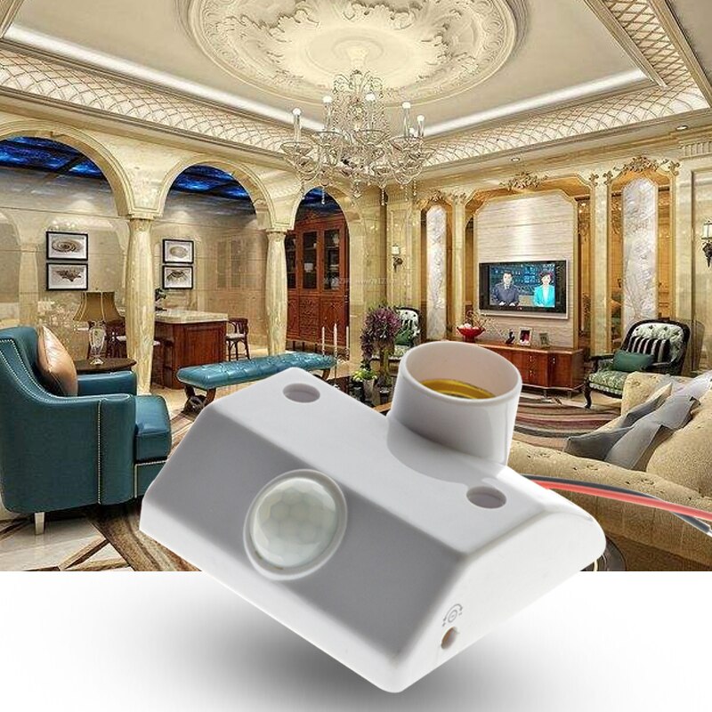 Automatic Human Body Infrared IR Sensor LED Bulb Light E27 Base PIR Motion Detector Wall Lamp Holder Socket AC 110V 220V