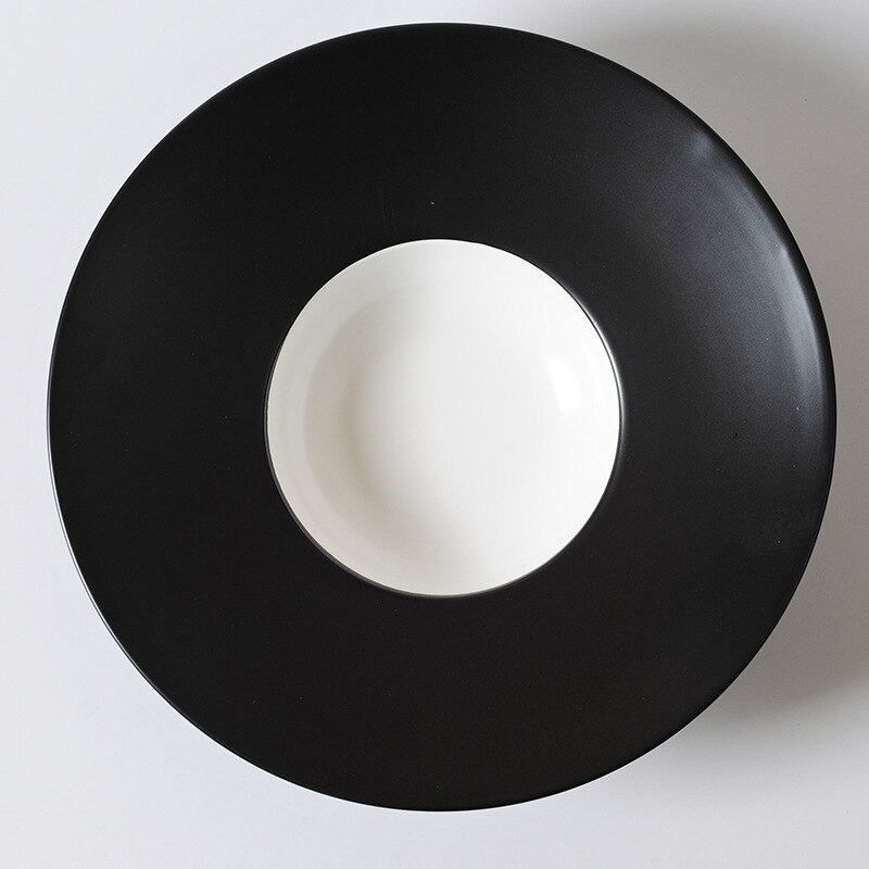 Straw Hat Plate Thick Soup Plate Bowl Western Restaurant Fruit Salad Soup Plate Deep Plate Flying Saucer Plate Straw Hat Bowl: B / 27.6x27.6x6.6cm