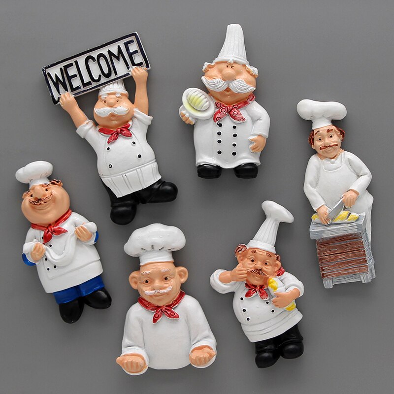 Cartoon Brood Chef Koelkast Magne 3d Koelkast Magneten Cartoon Karakter Koelkast Stickers Home Decoratie