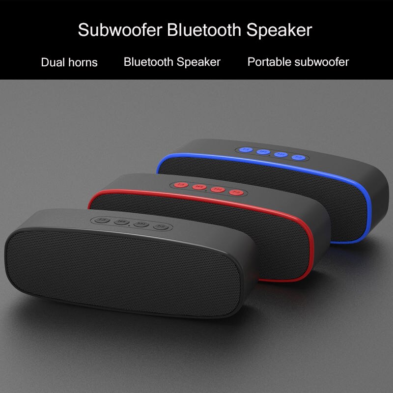 Bluetooth 5.0 Draadloze Speaker Usb Flash Drive Tf-kaart Afspelen Dual Hoorns Subwoofer Tws Draadloze Kolom