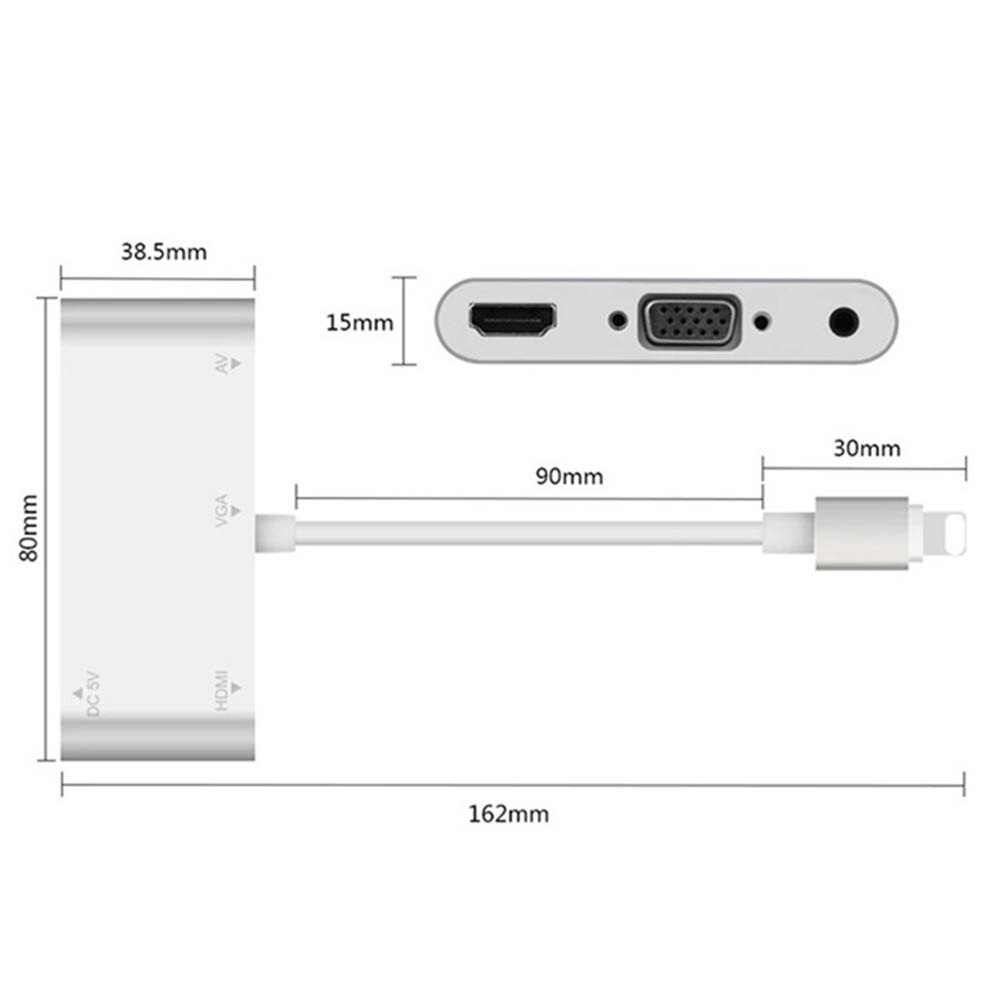 Lightning to HDMI VGA Digital AV TV Adapter Cable 1080P HDTV Audio Hub For iPhone 11 11Pro Max XR XS 8 SE 7 8 12 mini Max