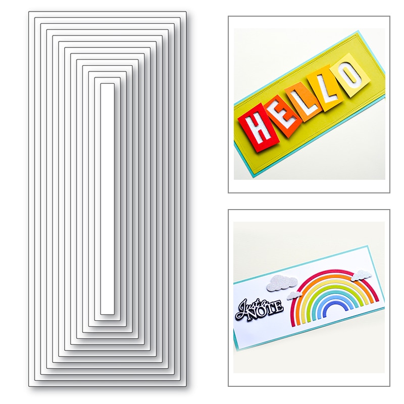 Rectangle Nesting Frame Layered Metal Cutting Dies For DIY Craft Making Greeting Card Scrapbooking Album No Stamps Sets
