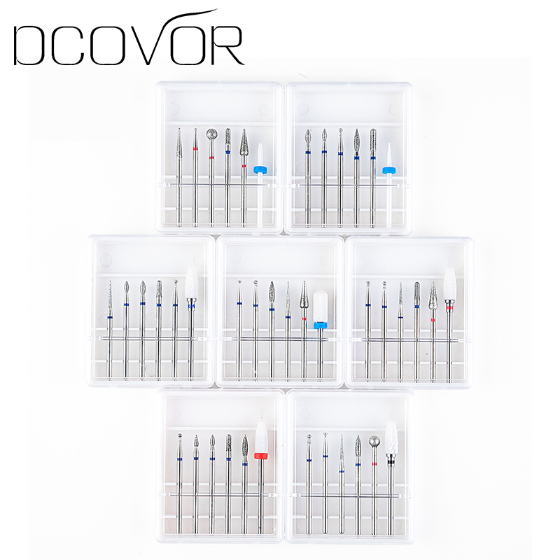 6 sztuk ceramiczne diamentowe wiertarka robić paznokci zestaw frez robić manicure obrotowy rzep czyste bity maszyna elektryczna Sztuka akcesoria