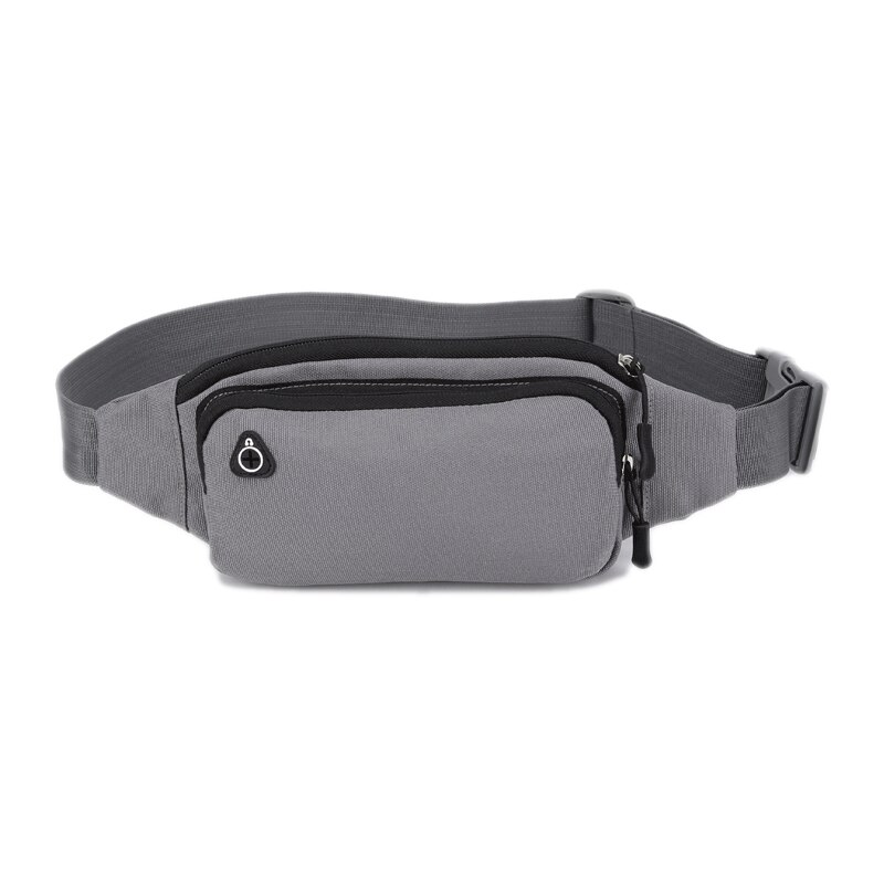 YoReAi bolso con cinturón, bolsillos sólidos, paquete de cintura de camuflaje de negocios, antirrobo, bolso de cintura portátil para hombre y mujer con orificio para auriculares, cinturón: Gris