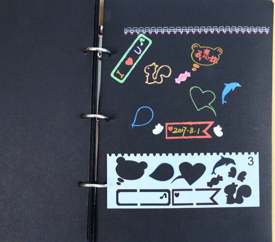 Children's Drawing Hand-copied Templates Diy Album Hand-growing Cartoon Pattern Tools Small Lace Ruler Paint Learning Unisex