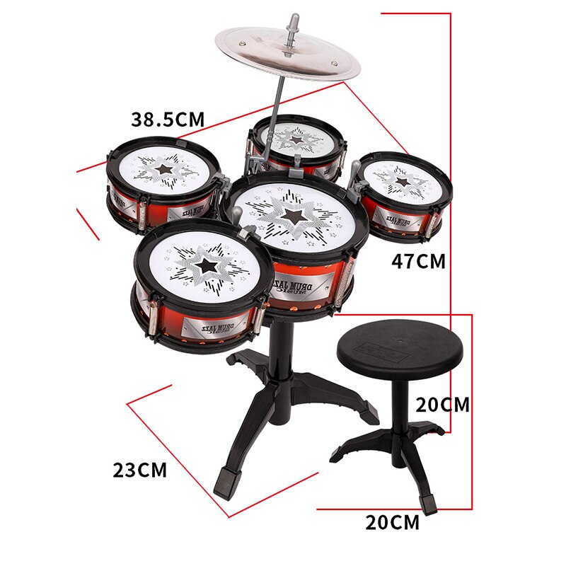 Draadloos instrument speelgoed voor meisjes jongen baby klassieke jazz drum drumstel kinderen musical verjaardag kinderfeest liedje