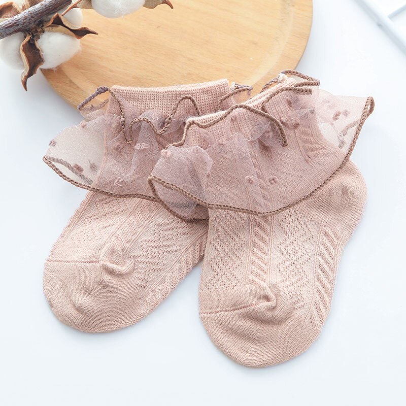 Cotton Baby Girl Socks Lace Summer Breathable Infant Baby Girl Short Socks Princess Soft Floor Socks Sokken Skarpetki: pink