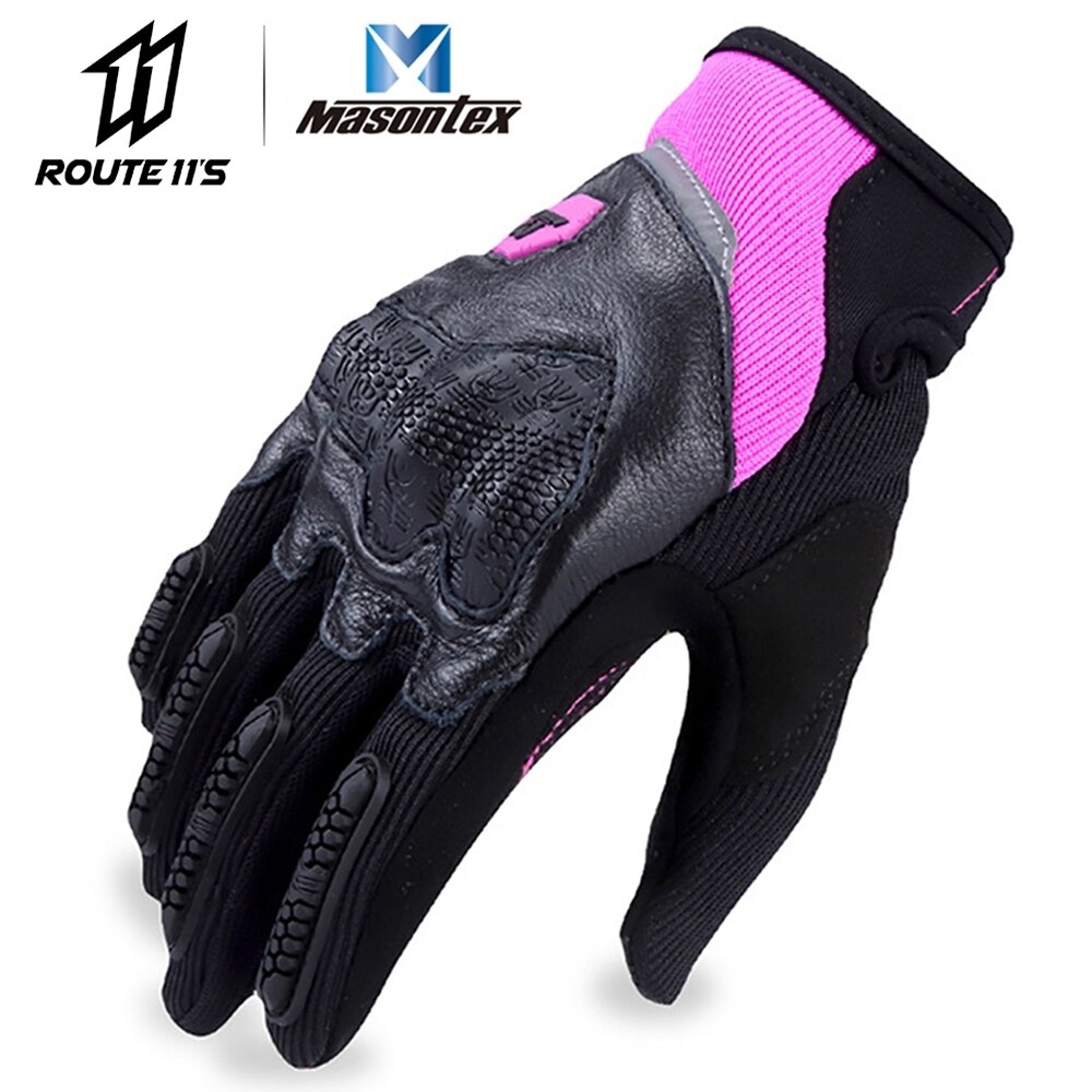 Masontex Moto-Cross Handschuh Kohlenstoff Fiber Motorrad Handschuhe Voll Finger Moto Touchscreen Guantes Moto Atmungsaktive Motorrad Handschuhe: Grün / S