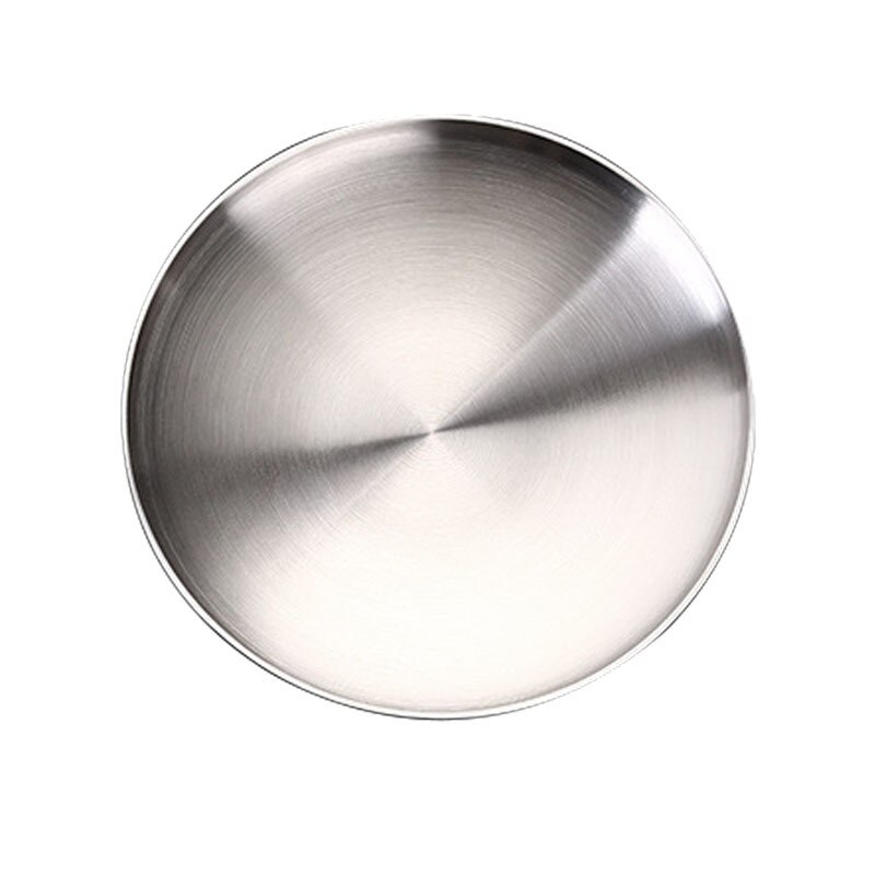 304 Roestvrij Stalen Ronde Steak Plaat Lade Single Layer Salade Fruit Ontbijt Steak Lade Bbq Servies Schotel