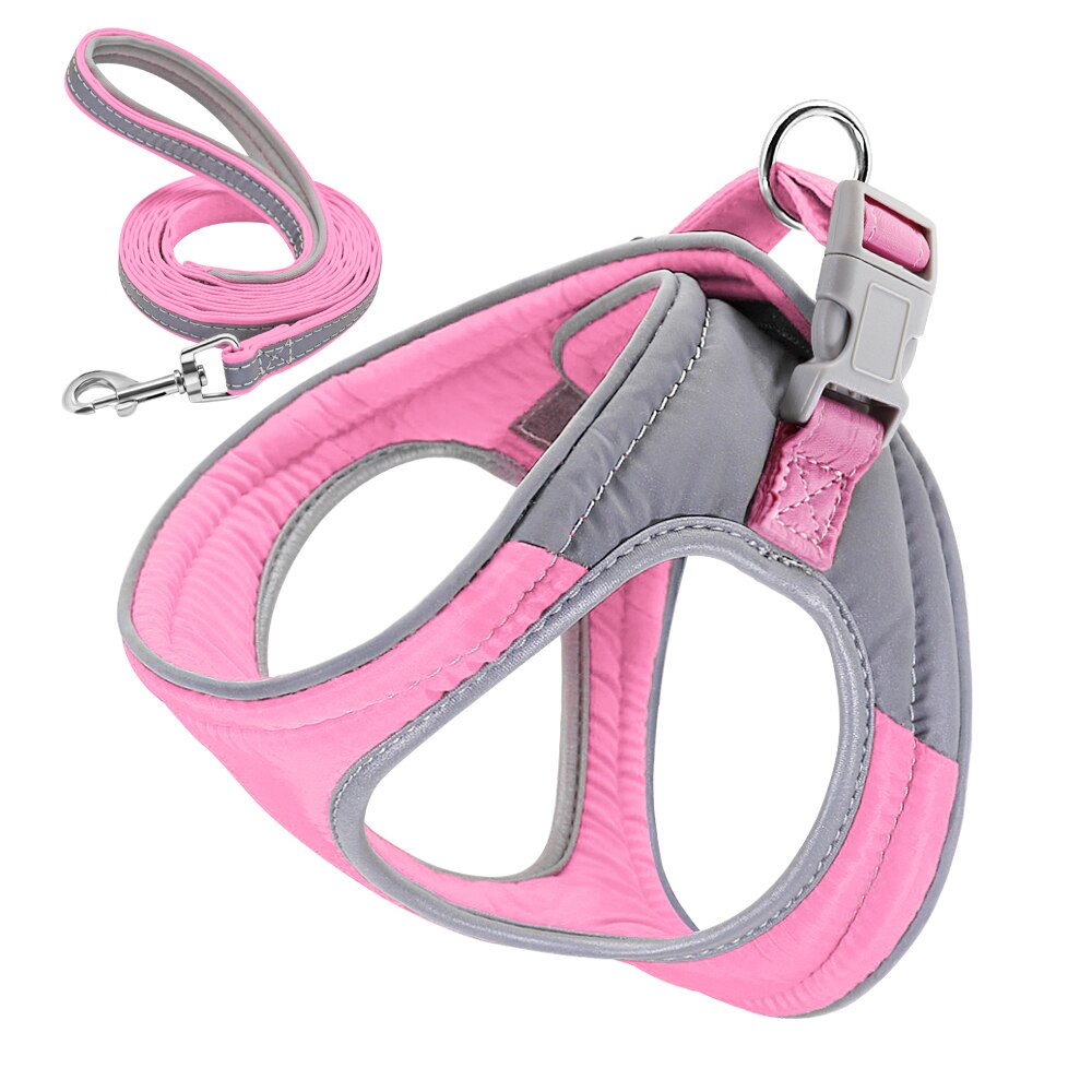 Soft Padded Dog Harness For Small Medium Dogs Chihuahua Pug Harness No Pull Adjustable Reflective Pet Puppy Harness Vest Safety: Pink / M
